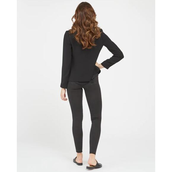 Spanx Women's Vintage Distressed Ankle Skinny Jeans Black Pull On Size Medium - Picture 16 of 16